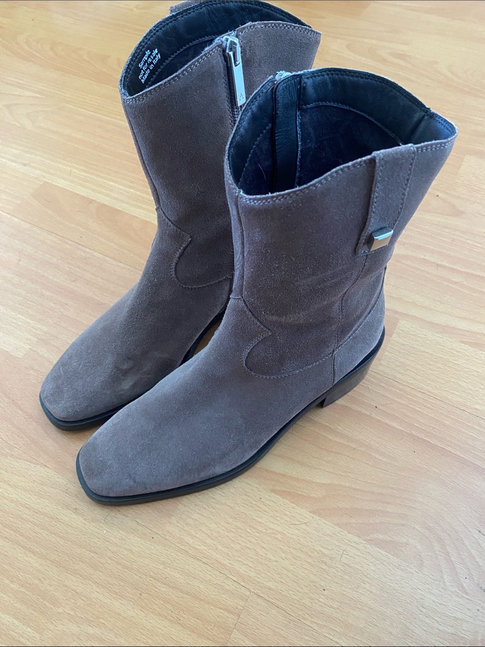 Aquatalia Women's Suede Light Brown Booties 7